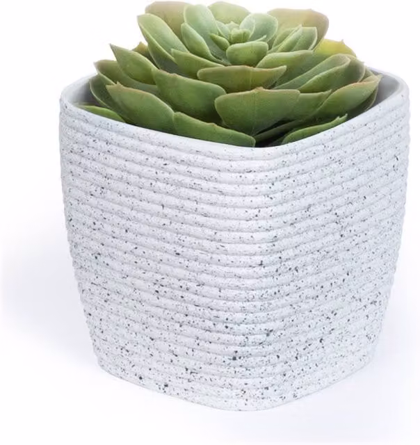 LIVIVO Grey Sandstone Plastic Plant Pot, 12 cm – 1