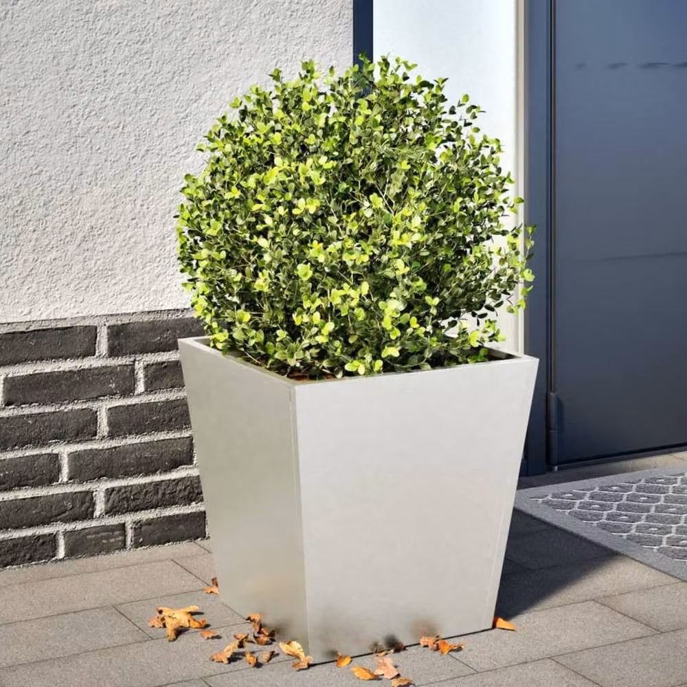 Berkfield Home Silver Stainless Steel Garden Planter Tub W/D/H: 40 x 40 x 40 cm – 2