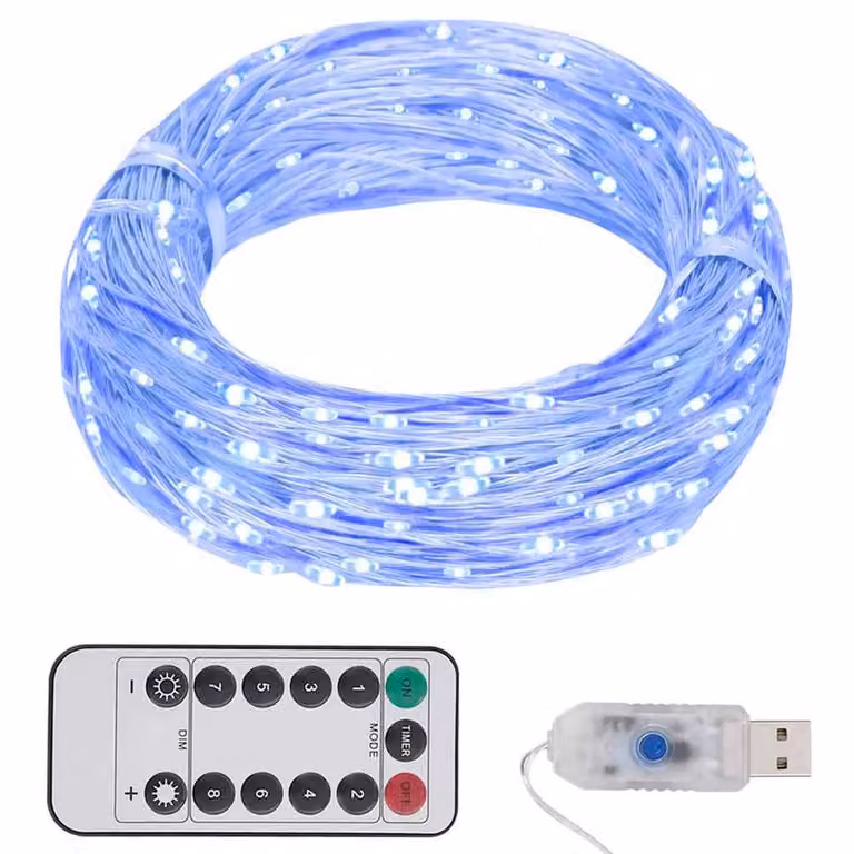 Berkfield Home Blue LED String Light with 150 LEDs and Remote Control, 15 m