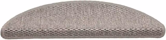 Berkfield Home Self-adhesive Sisal-Look Stair Mats, 15 Pieces, Taupe and Silver, W: 56 cm, D: 17 cm, H: 3 cm – 1