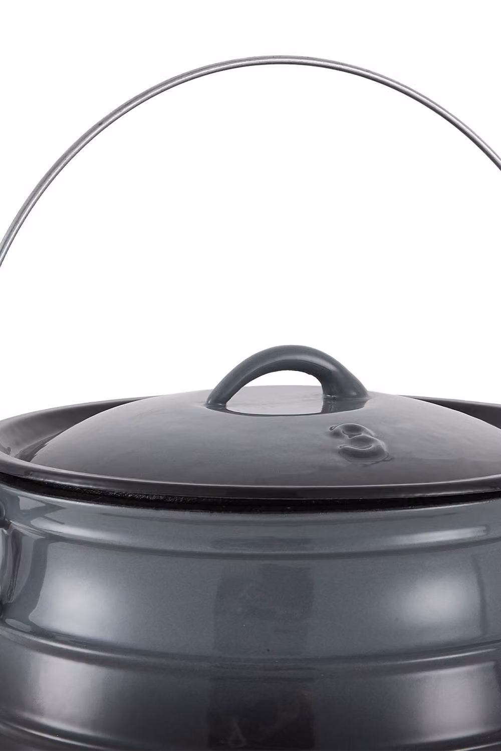 Garden Sanctuary 8L Enameled Cast Iron Casserole Cauldron with Glass Lid in Grey – 3
