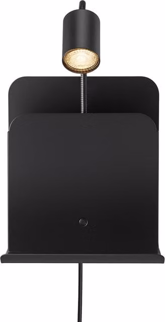 Nordlux Roomi Adjustable Wall Light in Black Metal for Bedroom or Hallway, GU10 Mains Powered