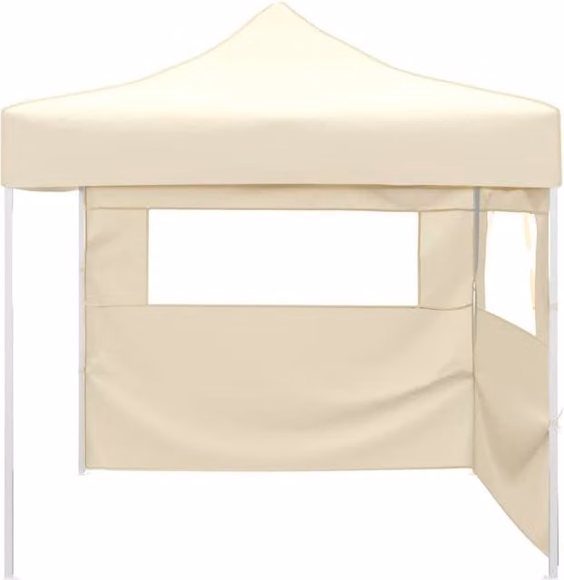 Berkfield Home Foldable Tent with 2 Walls, Beige, W: 300 cm, D: 300 cm, H: 315 cm