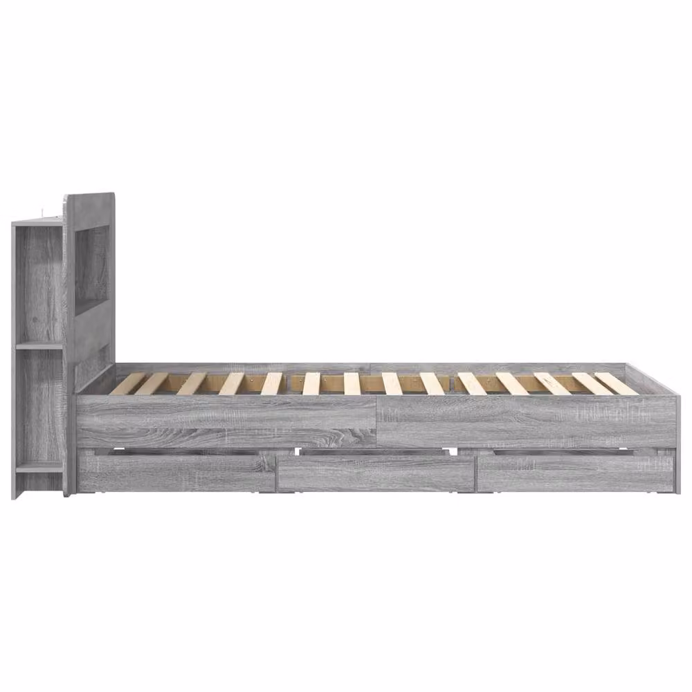 Berkfield Home Grey Sonoma Bed Frame with Storage Drawers, W/D/H: 90 x 190 cm, Engineered Wood – 2
