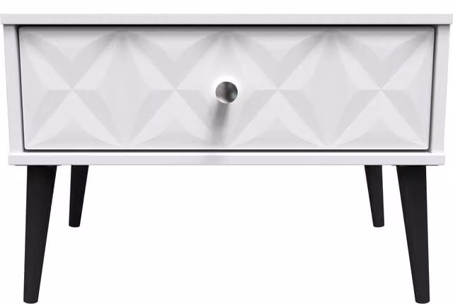 2 U Toledo Wide Side Table with 1 Drawer in White