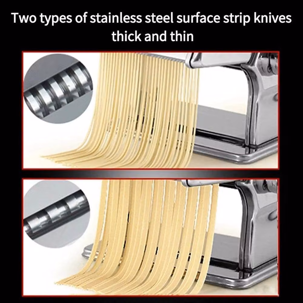 VOGREX 6-Setting Pasta Maker Roller and Cutter in Silver – 3