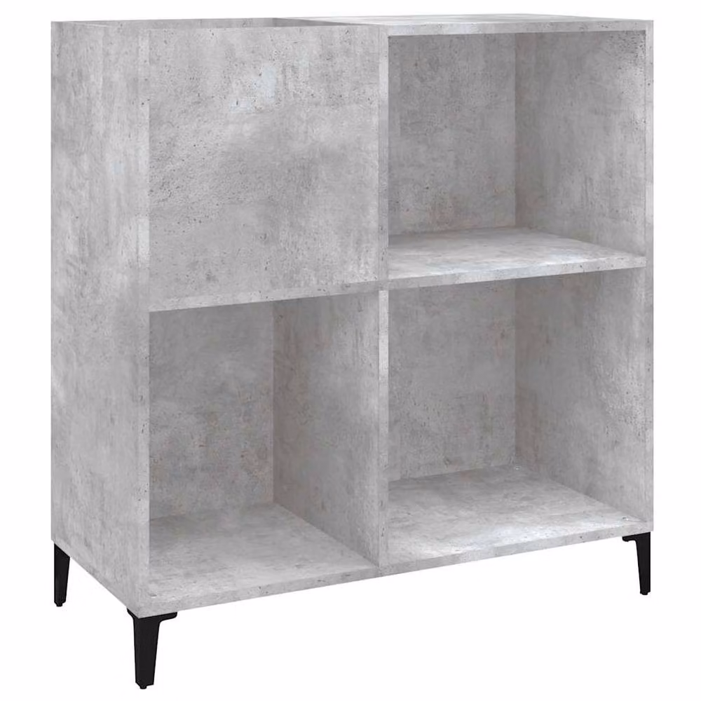 Berkfield Home Record Cabinet in Concrete Grey, W/D/H: 84.5 x 38.0 x 89.0 cm – 2