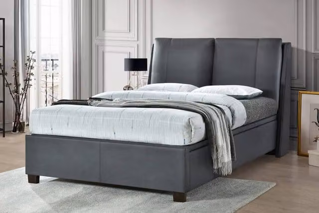 Bed Factory Direct Tuscany Pillow End Lift Ottoman Bed Frame in Dark Grey, Size: King (180 x 200 cm) – 1