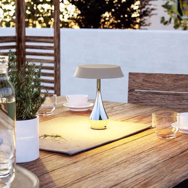 Eglo Turcio Sculptural LED Portable Outdoor Table Lamp in Silver – 5