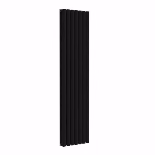 Lux Heat Black Oval Vertical Double Panel Designer Radiator H 160 cm x W 42 cm – 2