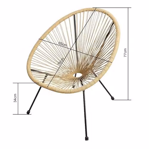 RayGar Southbury 2 Seater Egg Bistro Set in Natural – 2
