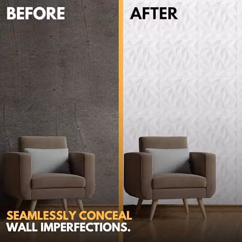 Novecrafto 3D Modern Diamond Design Interior Cladding Wall Panels, White, 6 Sheets, W/D/H: 50 x 50 x 50 cm – 2