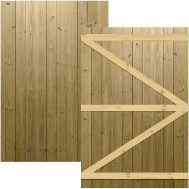 Premier Garden Supplies Interlocked Tongue Groove Pathway Semi-Braced Flat Top Pedestrian Garden Gate, Pressure Treated Wood, Width: 120 cm