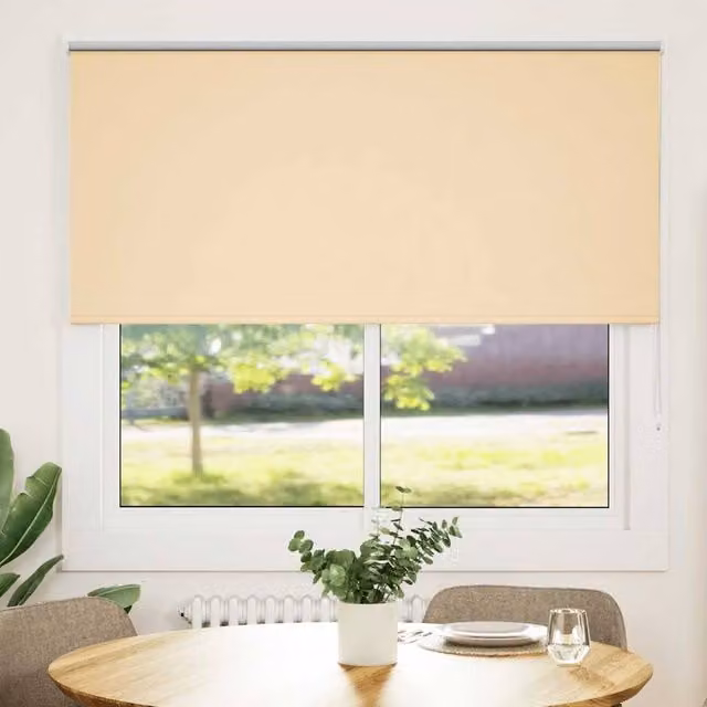 Berkfield Home Blackout Roller Blind in Beige Polyester, W: 160 cm, H: 175 cm