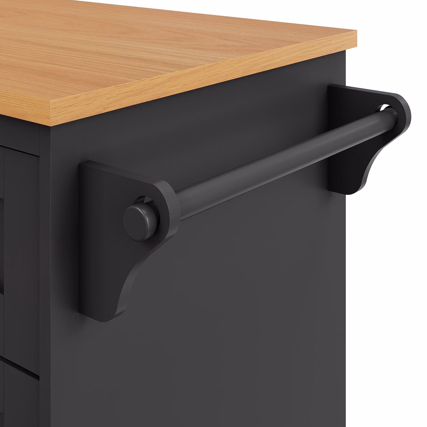 Aosom UK Modern Black Dining Trolley with Drawers, Cupboards, Open Shelving and Wooden Worktop, W/D/H: 129 x 46 x 92 cm – 6