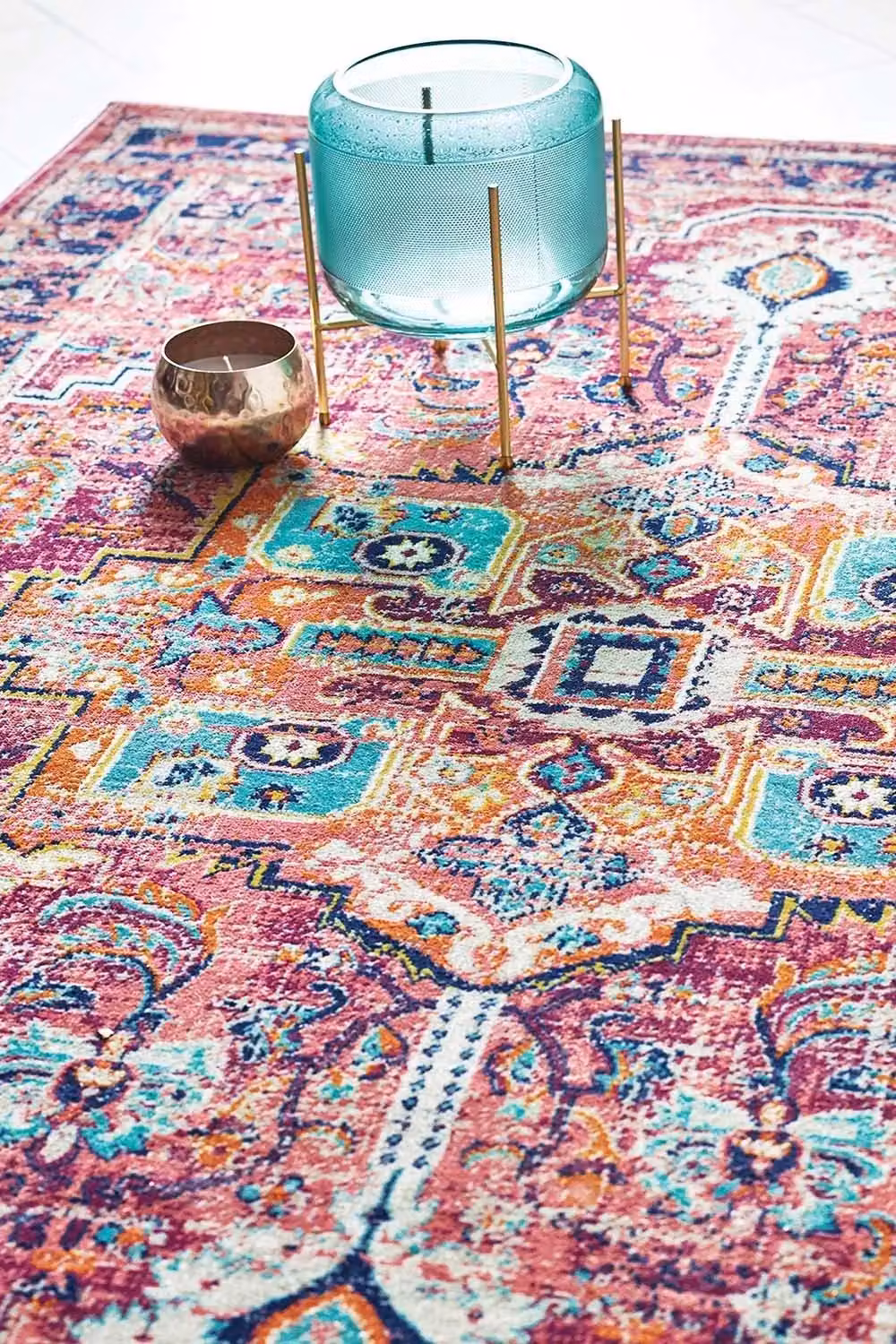 e-Rugs Classic Granada Geometric Abstract Persian Traditional Rug Runner in Red and Multicolour, W: 67 cm, L: 200 cm – 2