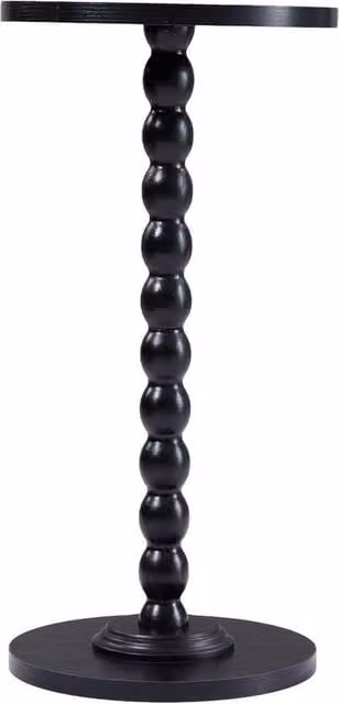 Spetlek Black Modern Round Small Side Table, Wood, H 100 cm x W 30 cm x D 30 cm