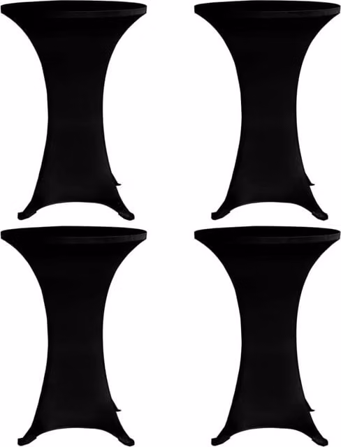 Berkfield Home Black Stretch Round Tablecloth, 4 Piece Set, Diameter: 70 cm