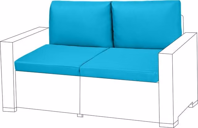 Gardenista Water Repellent Outdoor Garden Rattan Furniture Replacement Cushion, Turquoise, Set of 4