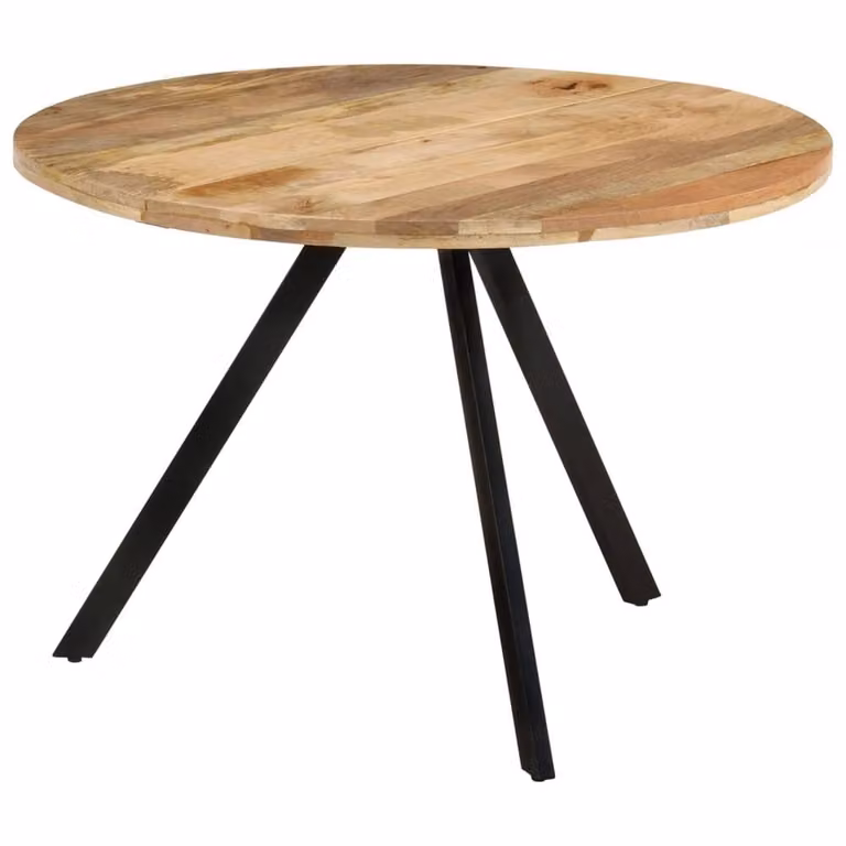 Berkfield Home Round Vintage Mango Wood Dining Table in Brown, W: 110 cm, D: 75 cm