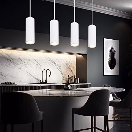 Netlighting Robby Bar Pendant Ceiling Light in White with 4x GU10 Sockets, H x W x D: 120 x 65 x 6 cm – 3