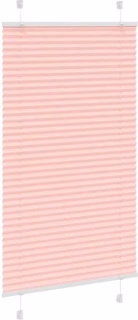 Berkfield Home Single Pleat Polyester Fabric Blind in Pink, W: 80 cm, H: 100 cm
