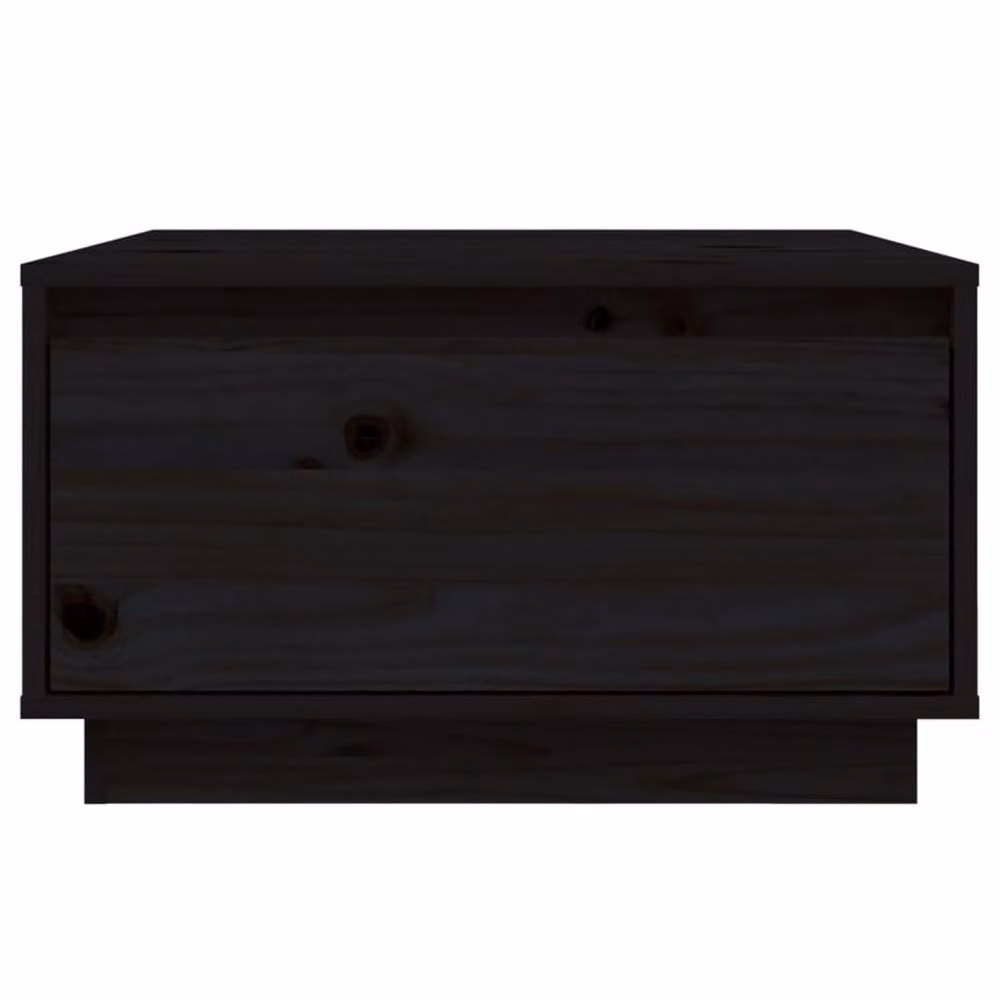 Berkfield Home Black Solid Wood Pine Coffee Table W: 55 cm, D: 56 cm, H: 32 cm – 3