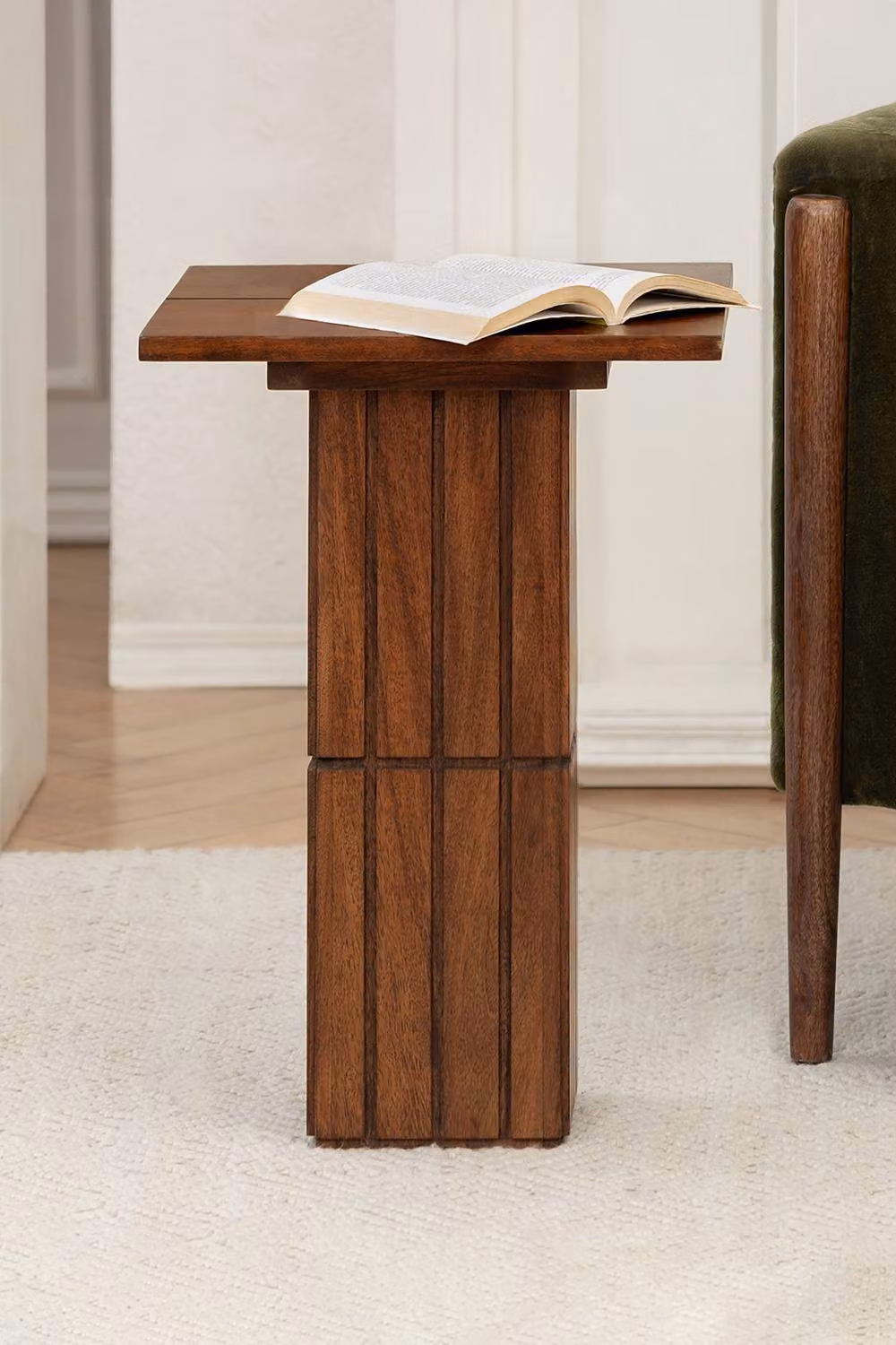 MH London Alyssa Solid Mango Wood Side Table and Bedside End Table in Walnut – 2