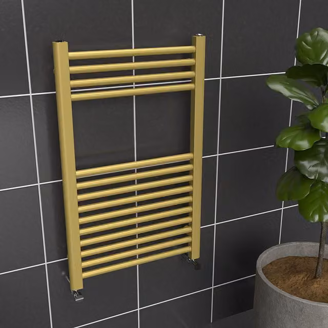 Lux Heat Coloured Steel Towel Radiator in Metallic Gold, W: 50 cm, H: 80 cm