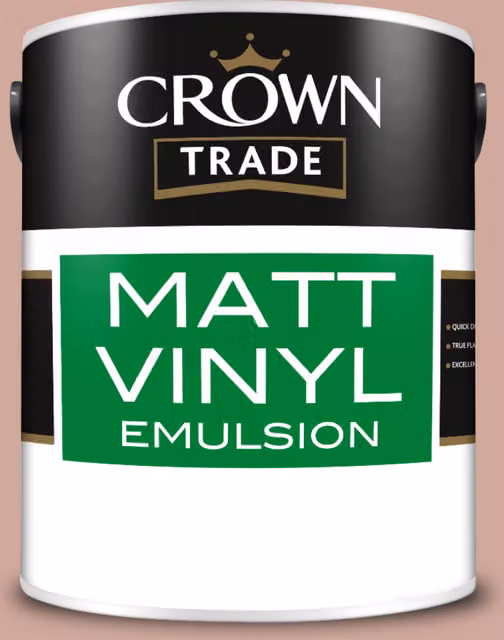 Crown Trade Powdered Clay Mixed Colour Vinyl Matt Water Based Dispersion Paint, 5 l