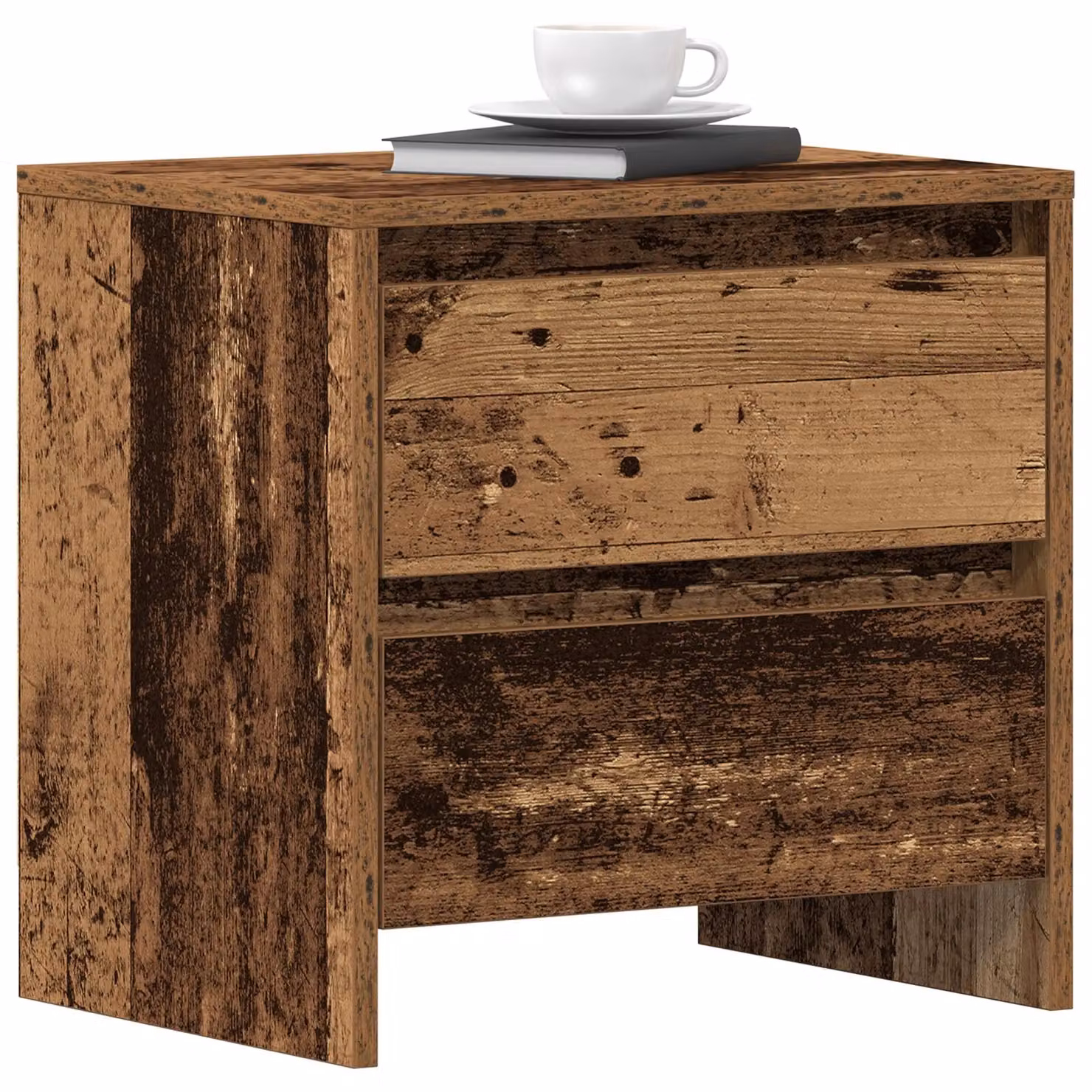 Berkfield Home Set of 2 Bedside Cabinets in Old Wood Brown, W/D/H: 45 x 34 x 44.5 cm – 2