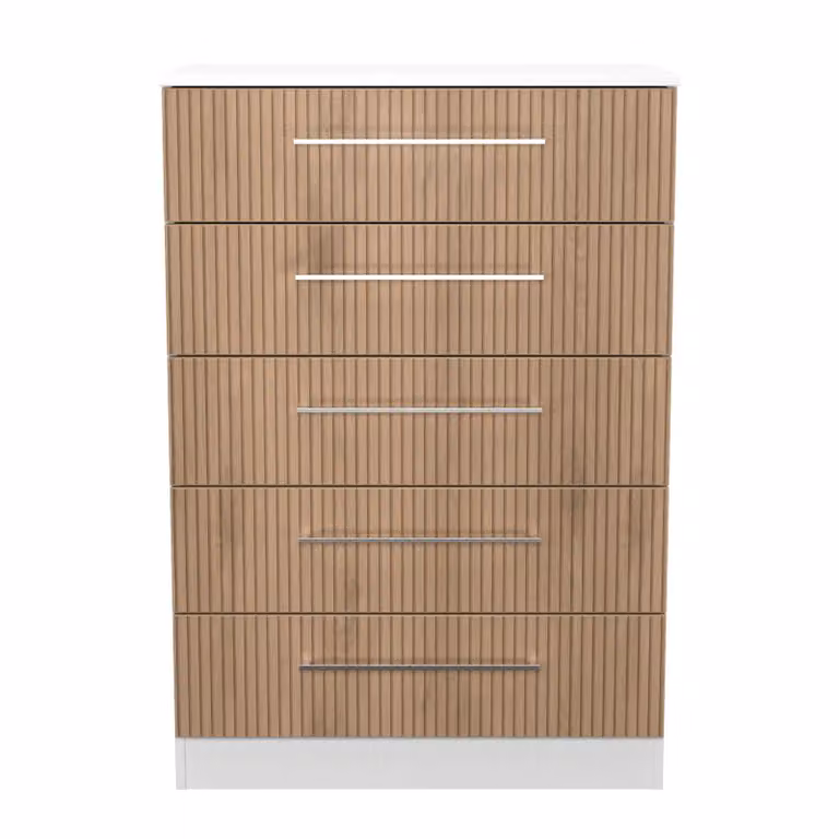Ready Assembled 2 U Gloucester 5 Drawer Chest in White