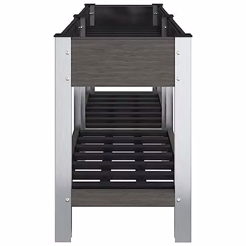 vidaXL Garden Raised Bed with Shelf, Grey WPC Composite – 5