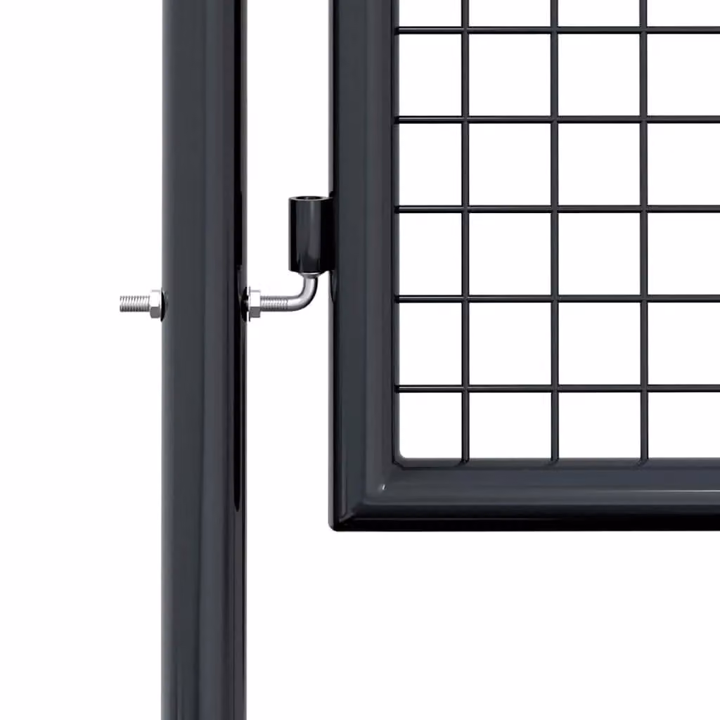 Berkfield Home Single Mesh Swing Garden Gate in Grey Galvanised Steel, W: 100 cm, H: 225 cm – 3