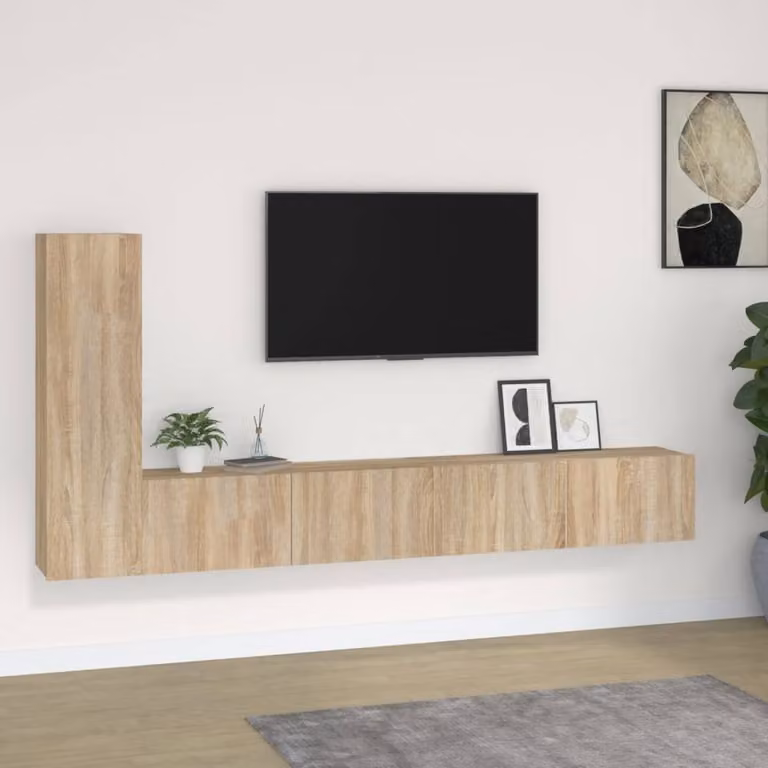 Berkfield Home Classic 3 Piece TV Cabinet Set in Sonoma Oak, Light Brown