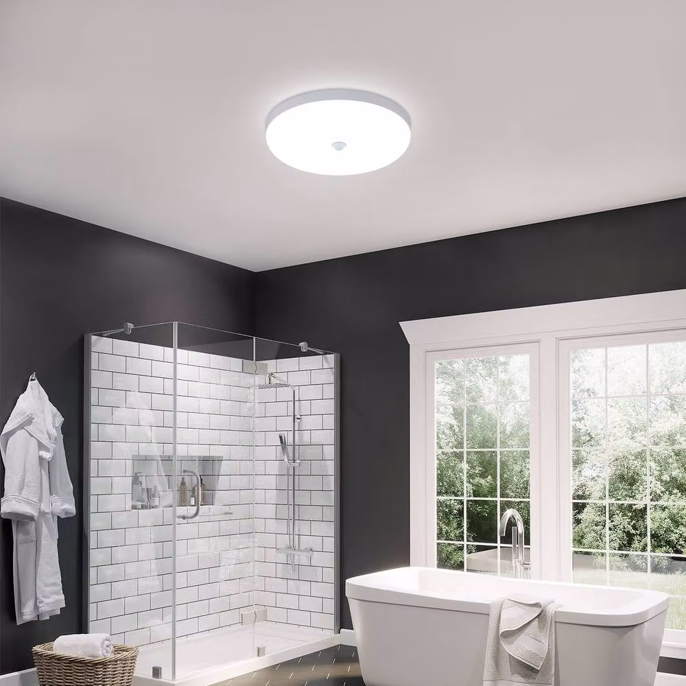 Goeco White Round LED Ceiling Light with Motion and Dusk Sensor, 30W, 6500K, IP40, Diameter: 25 cm – 2