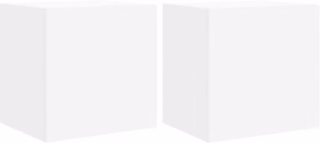 Berkfield Home Modern White Glossy TV Wall Cabinets with Integrated LED Lights, Set of 2, W/D/H: 40.5 x 35 x 40 cm – 1