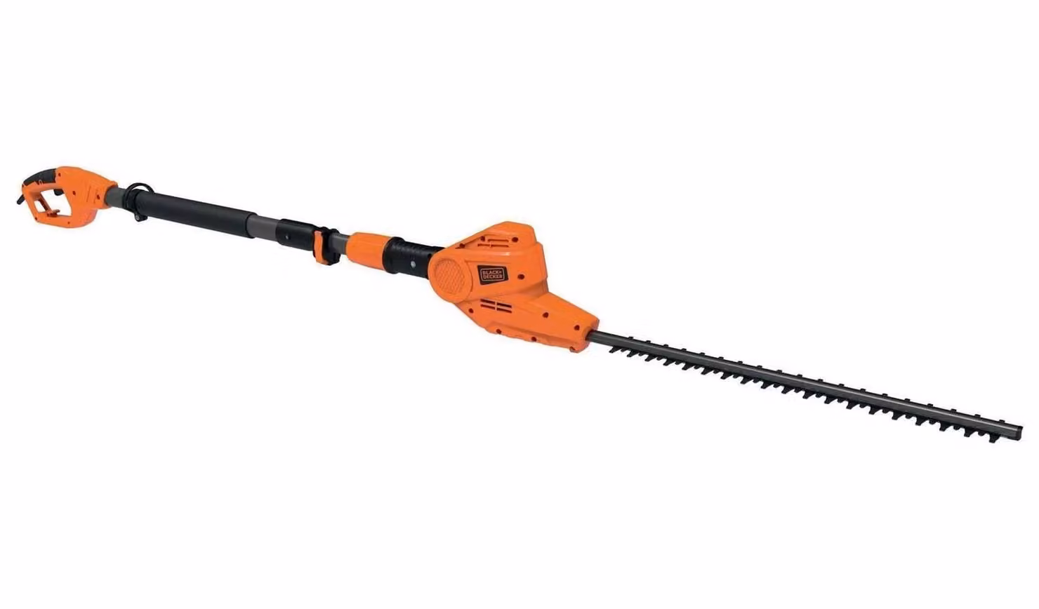 Black + Decker 550W Corded Reciprocating Pole Hedge Trimmer, 51cm, Black and Orange