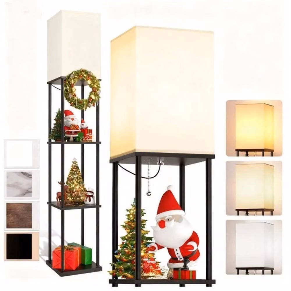 KORVIXA LED Shelf Floor Lamp in Black, Height: 140 cm – 2