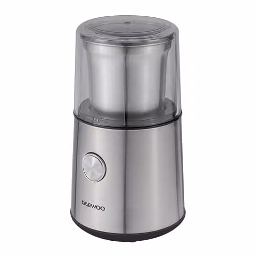 Daewoo 200W Wet and Dry Electric Coffee and Spice Grinder in Silver with Stainless Steel Blades – 1