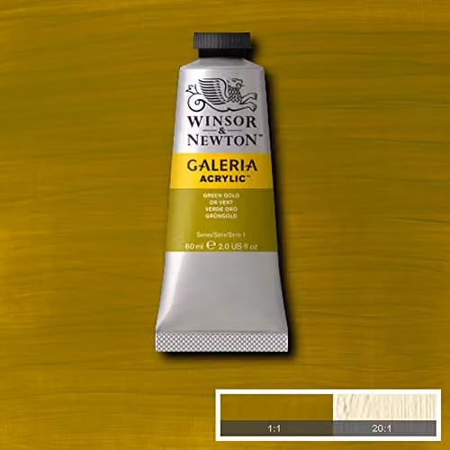 Winsor & Newton Galeria Acrylic Paint, Green Gold, 60 ml – 3