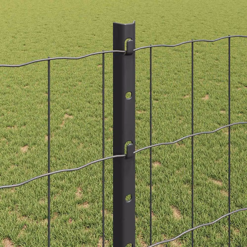 Berkfield Home Euro Fence Steel U-Profile with 10 U-Posts, Grey, H: 120 cm, W: 10 m – 3
