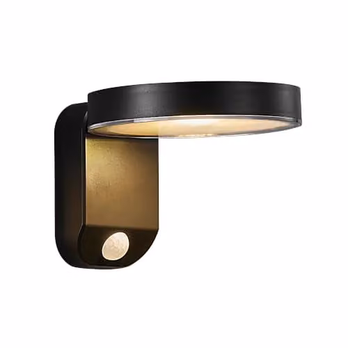 Nordlux Rica Solar LED Outdoor Wall Light in Black Plastic with Motion and Dusk Sensors, Warm White 3000k, IP44 – 1