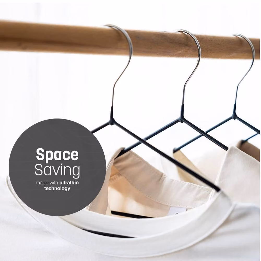 ATEK 80 Pack Non-Slip Rubber-Coated Metal Clothes Hangers in Black – 5