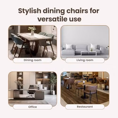 vidaXL Set of 2 Vintage Dining Chairs in White and Brown Rubberwood with Fabric Seats – 3