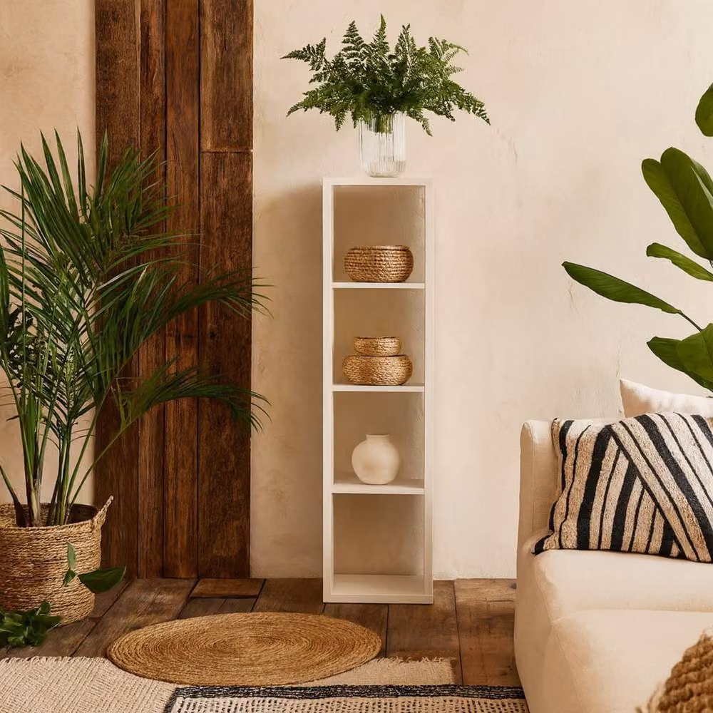 Wyld Haus Shanghai Matt White 4 Cube Wood Storage Unit with 4 Shelves – 2