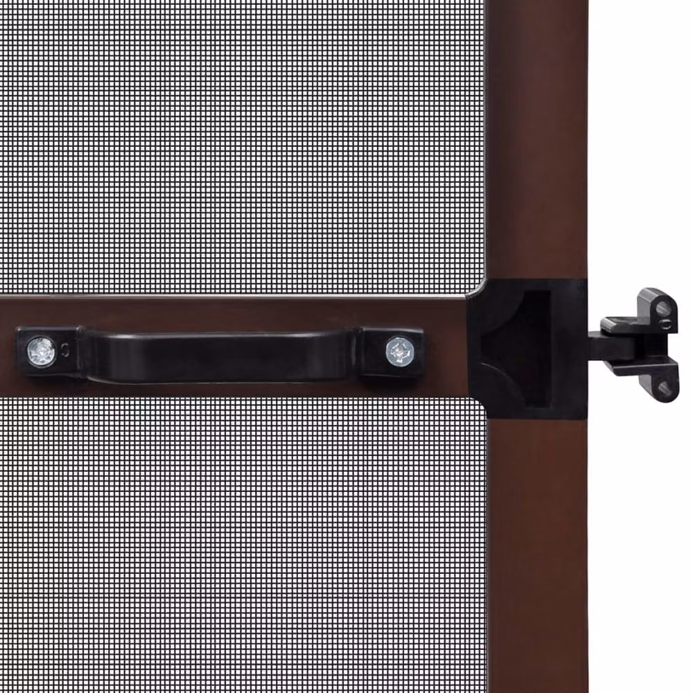 Berkfield Home Brown Hinged Fibreglass Insect Screen for Doors W: 100 cm, H: 215 cm – 3
