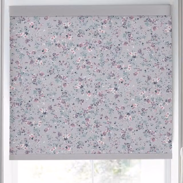Laura Ashley Blossoms Made to Measure Blackout Roller Blind in Purple Floral Design