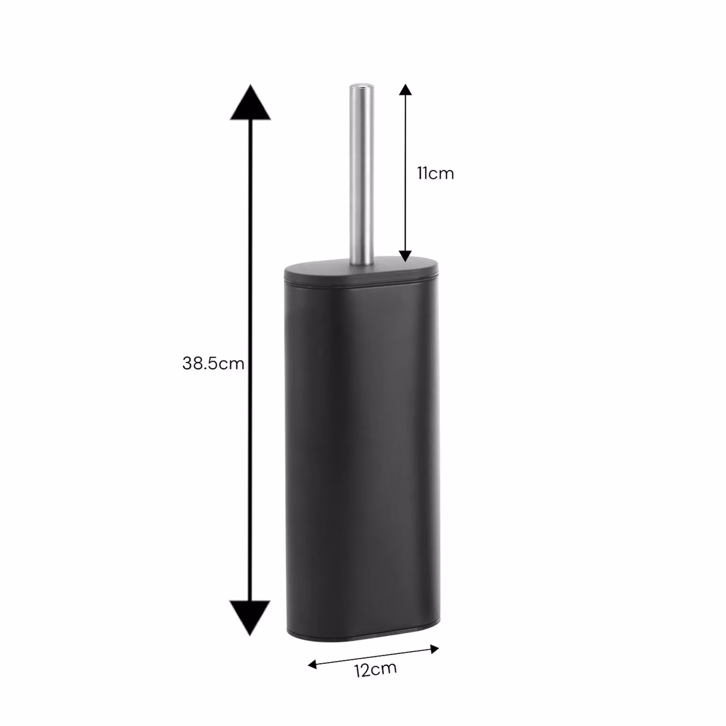 Showerdrape Fortuna Black Steel Freestanding Toilet Brush and Holder – 2