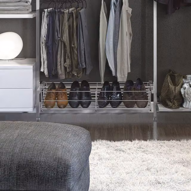 Spacepro Aura Metal Shoe Rack in Silver and Grey
